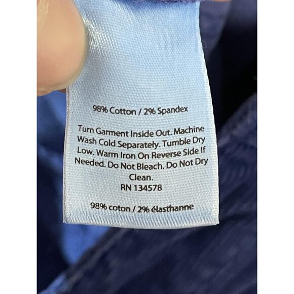 Vineyard Vines Pants Womens 00 Blue Corduroy Stretch 5-Pocket Skinny Zip Fly - Picture 12 of 13